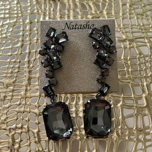 Natasha New Black Earrings